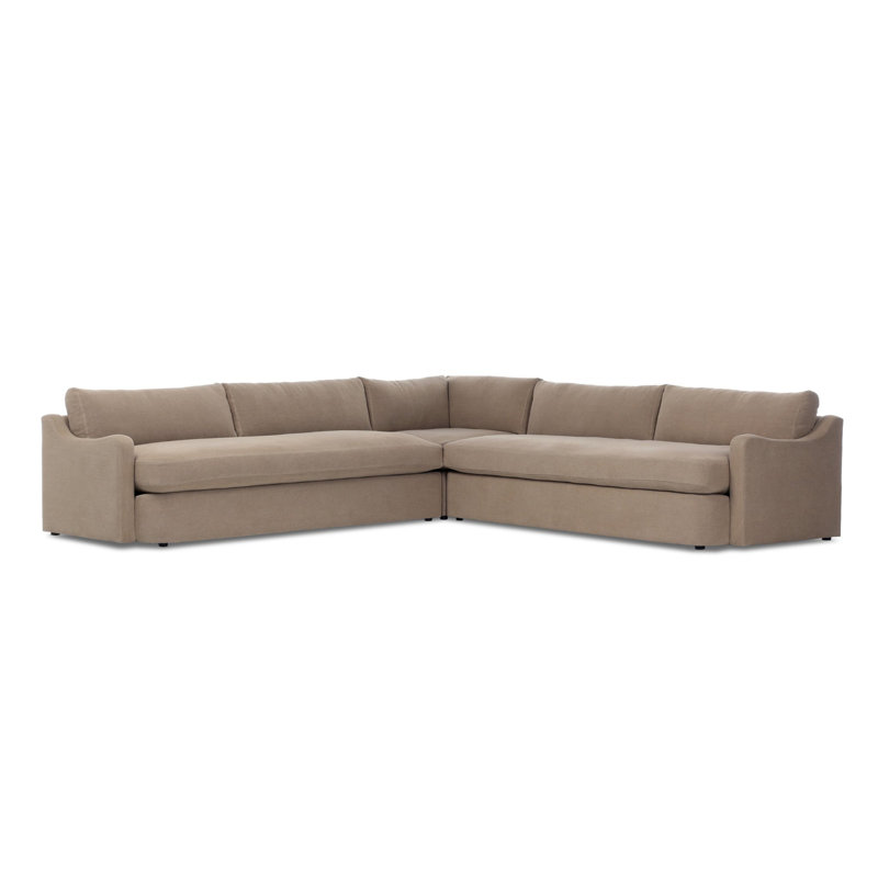 Aurelia 3-Piece Sectional, Broadway Canvas Linen