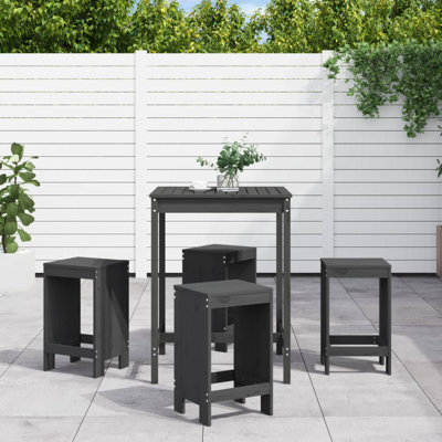 Azja Brayden Studio Bar Set with Wood Frame and Solid Wood Outer Material
