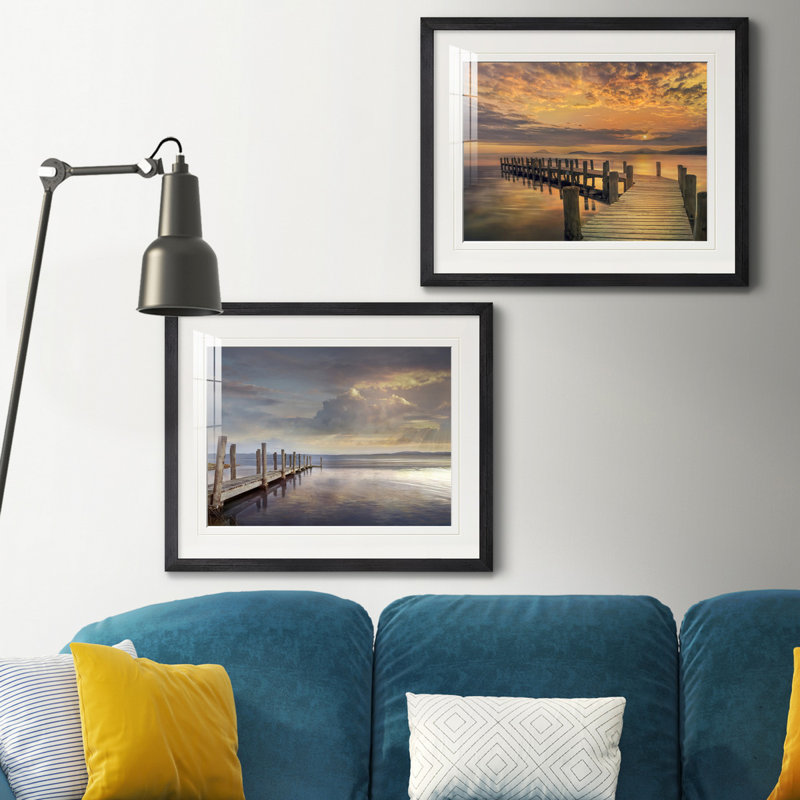 Reproduction de photo sur toile, Papier avec cadre noir, Blanc mat