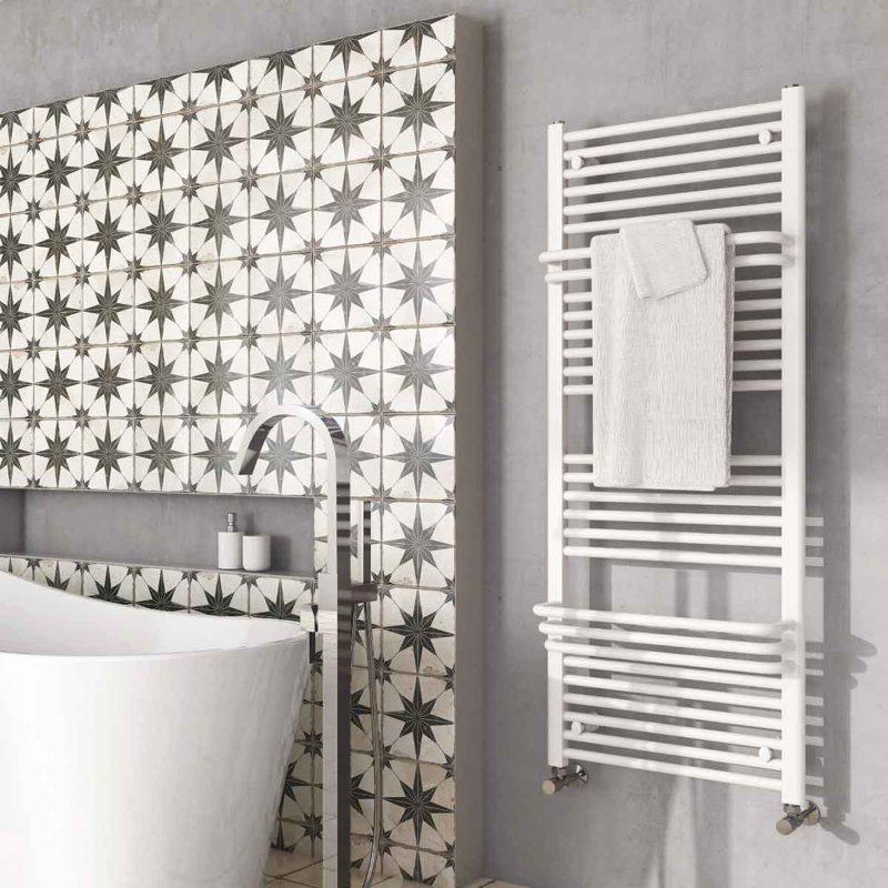 Straight Towel Rail Heated Towel Rails, White
