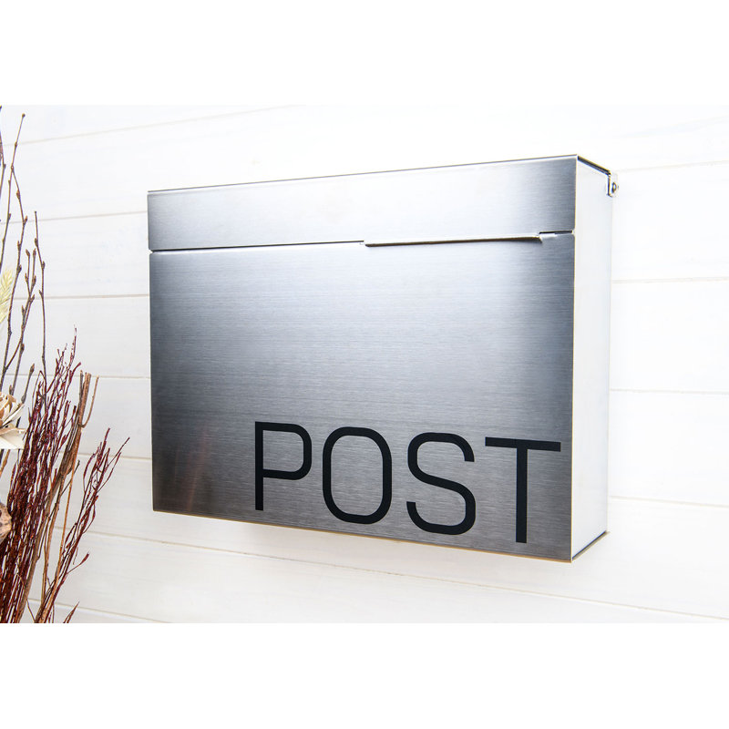 Boîte aux lettres murale, Argent, H 11 po x l 14,6 po x P 4,50 po