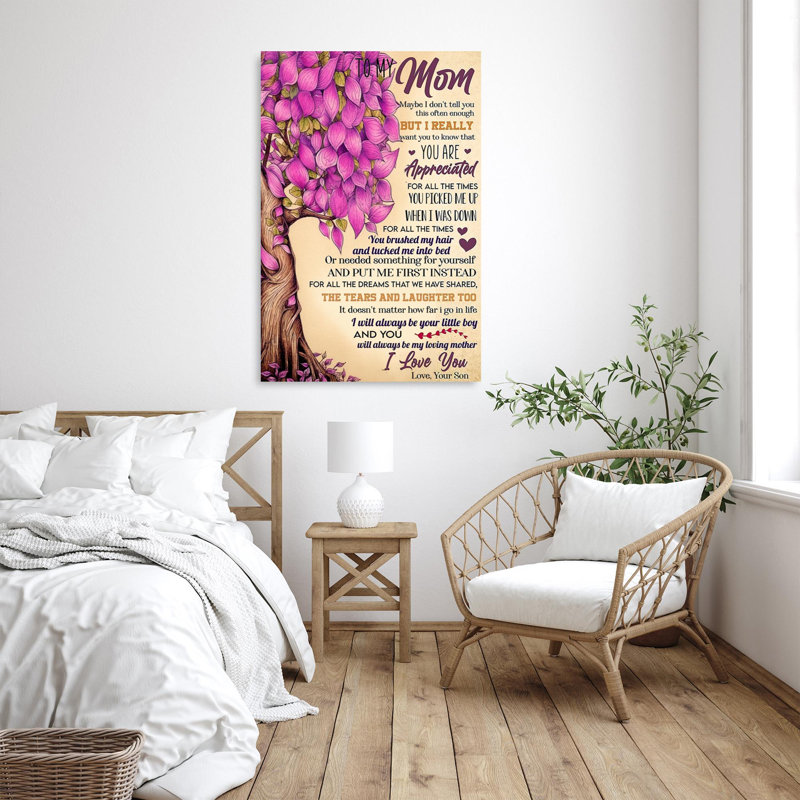 To My Mom I Love You - 1 pièce, impression sur toile tendue, H 20 po x l 16 po x P 1,25 po
