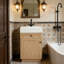 Meuble-lavabo de salle de bain avec lavabo, 1 porte et tablette réglable