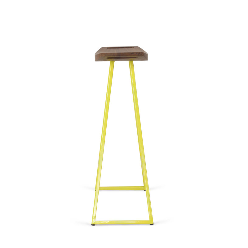 Tabouret de comptoir 24 po Roberts, Jaune, Noyer