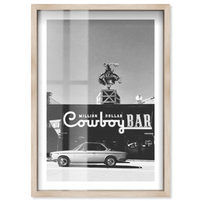 Million Dollar Cowboy Shadowbox Print Western Framed Art by Notoriart, Blonde Frame, 37 x 55