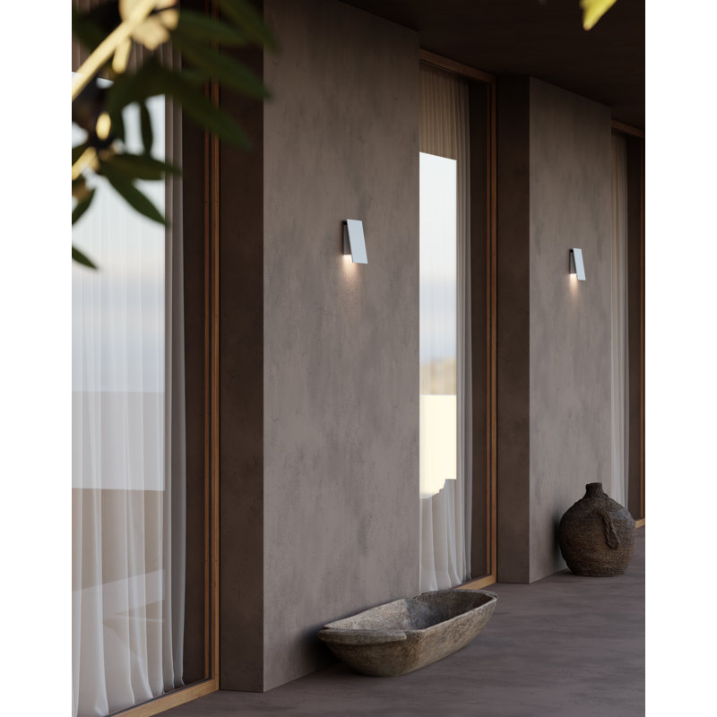 Angled Plane 1-Light LED Flush Mount, Gray