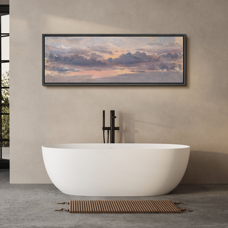 «Purple Clouds Dusk's Palette An Ode To The Twilight Sky», reproduction d'art sur toile, H 20 po x l 60 po, Black