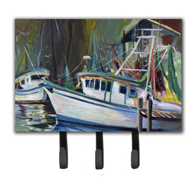 Porte-clés pour bateau avec bateau-crevette joe patti