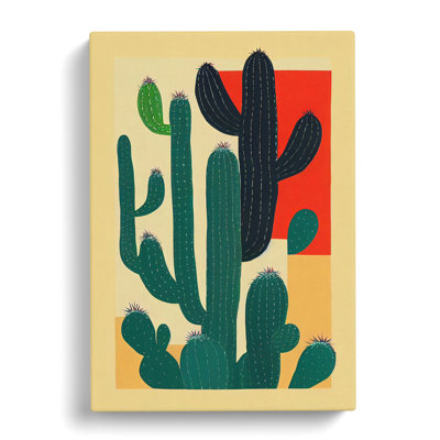 CAN-V0523-345X Cactus Cacti Patchwork - Wrapped Canvas Print
