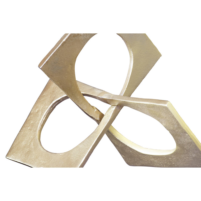 Twisted Metal Sculpture in Textured Antique Brass