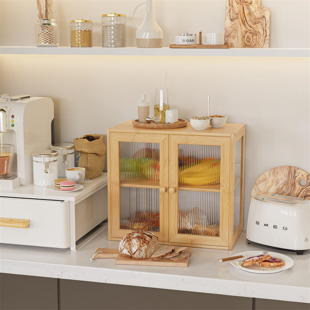 Brotkasten Aus Bambus Für Die Küchentheke, Brotkasten Im Bauernhausstil Mit 2 Türen, Brotkasten Aus Holz, Brotaufbewahru...