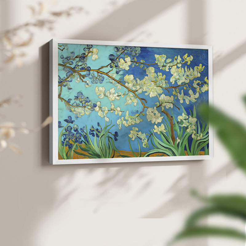 Série florale - XLIX - Reproduction encadrée - Restickable, H 11 po x l 14 po, Blanc