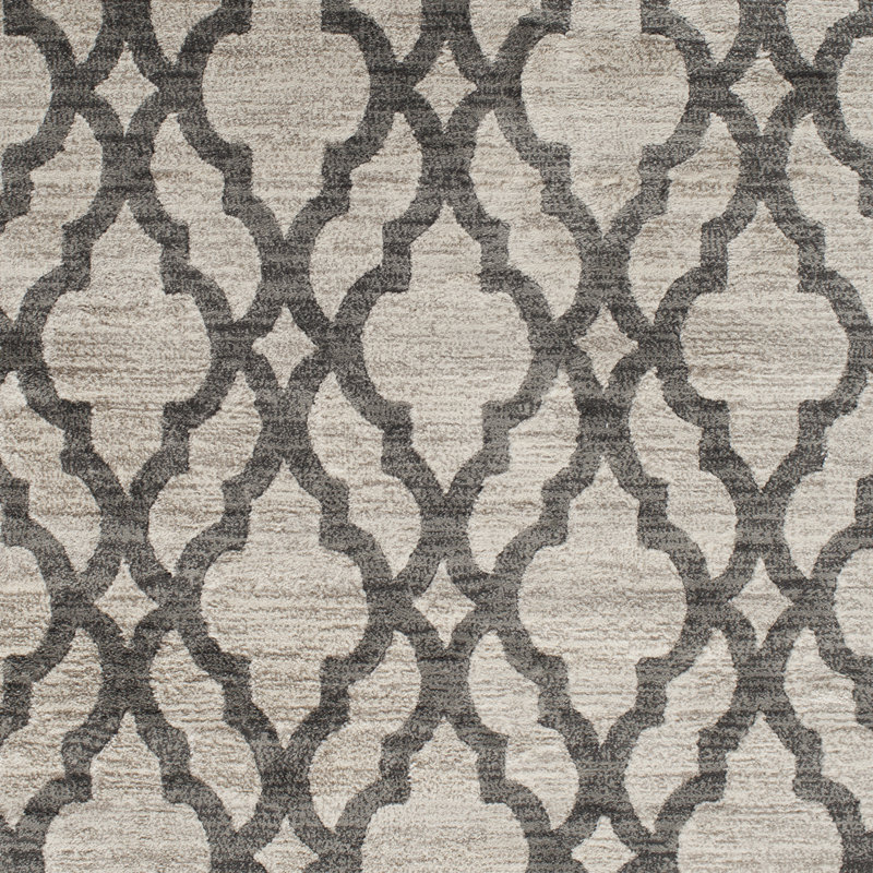 Tapis blanc / gris argenté Keynsham, Rectangle 7 pi 10 po x 9 pi 10 po
