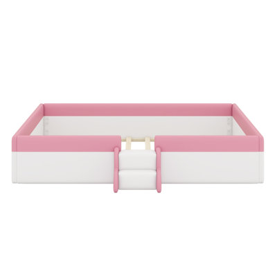 Upholstered Daybed Frame With Fence And Stairs