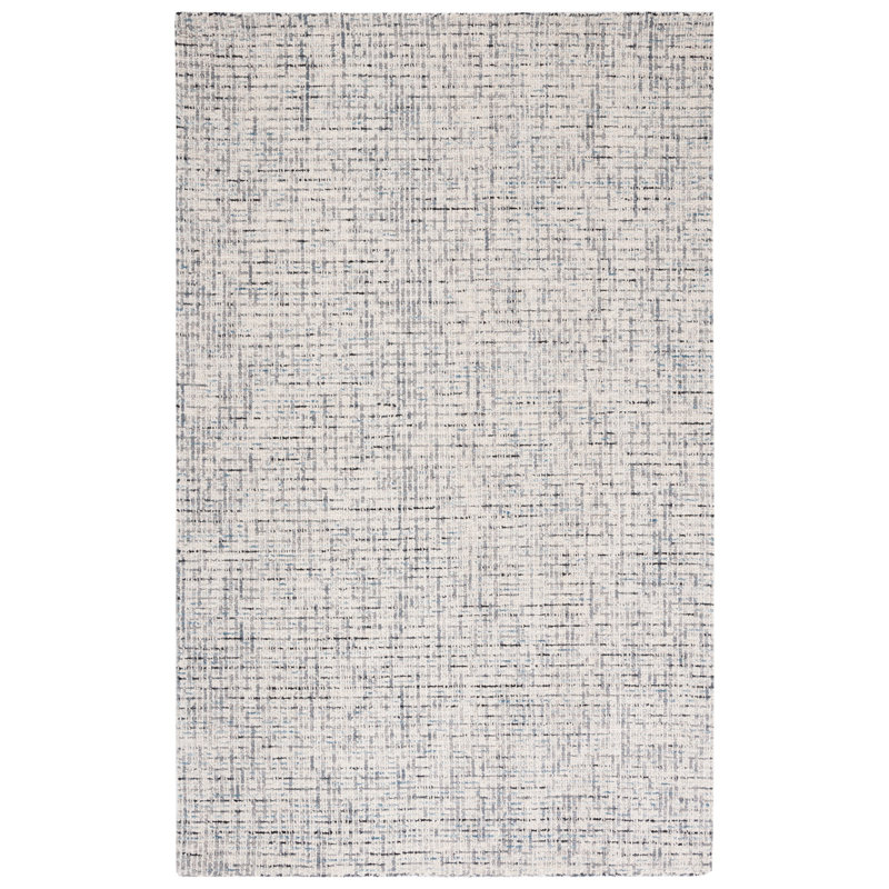 Aprell Handmade Tufted Wool Gray/Light Blue Area Rug, Rectangle 2'3" x 4'