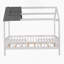 Lit simple en bois avec clôture, blanc et gris-1911826886