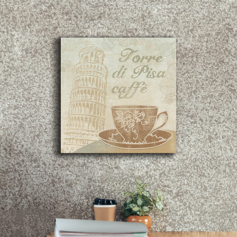 «Caffe Pisa» par Erin Clark, art mural sur toile, 37 po x 37 po, H 18 po x l 18 po x P 0,75 po