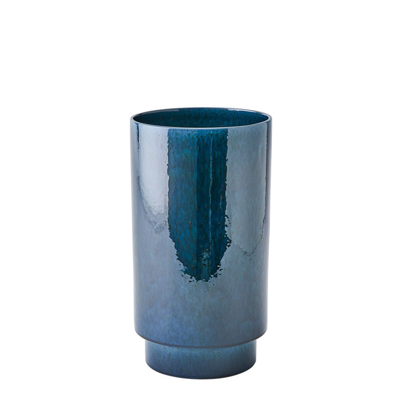 Rolo Vase-Sm, Blue, Overall Height-  13"
