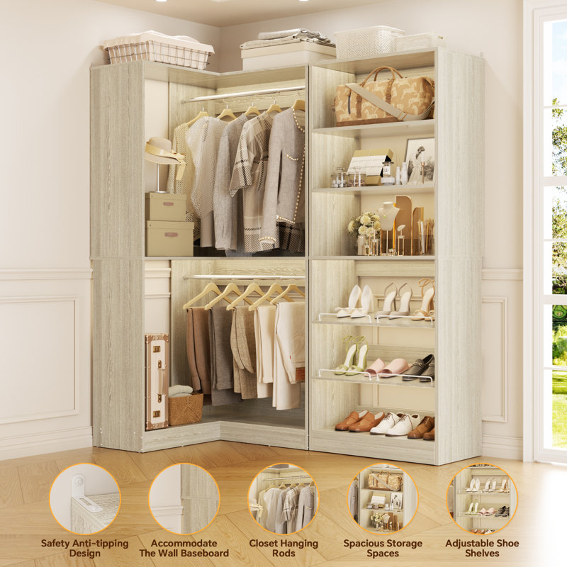 Freestanding Closet Organizer System, Oak