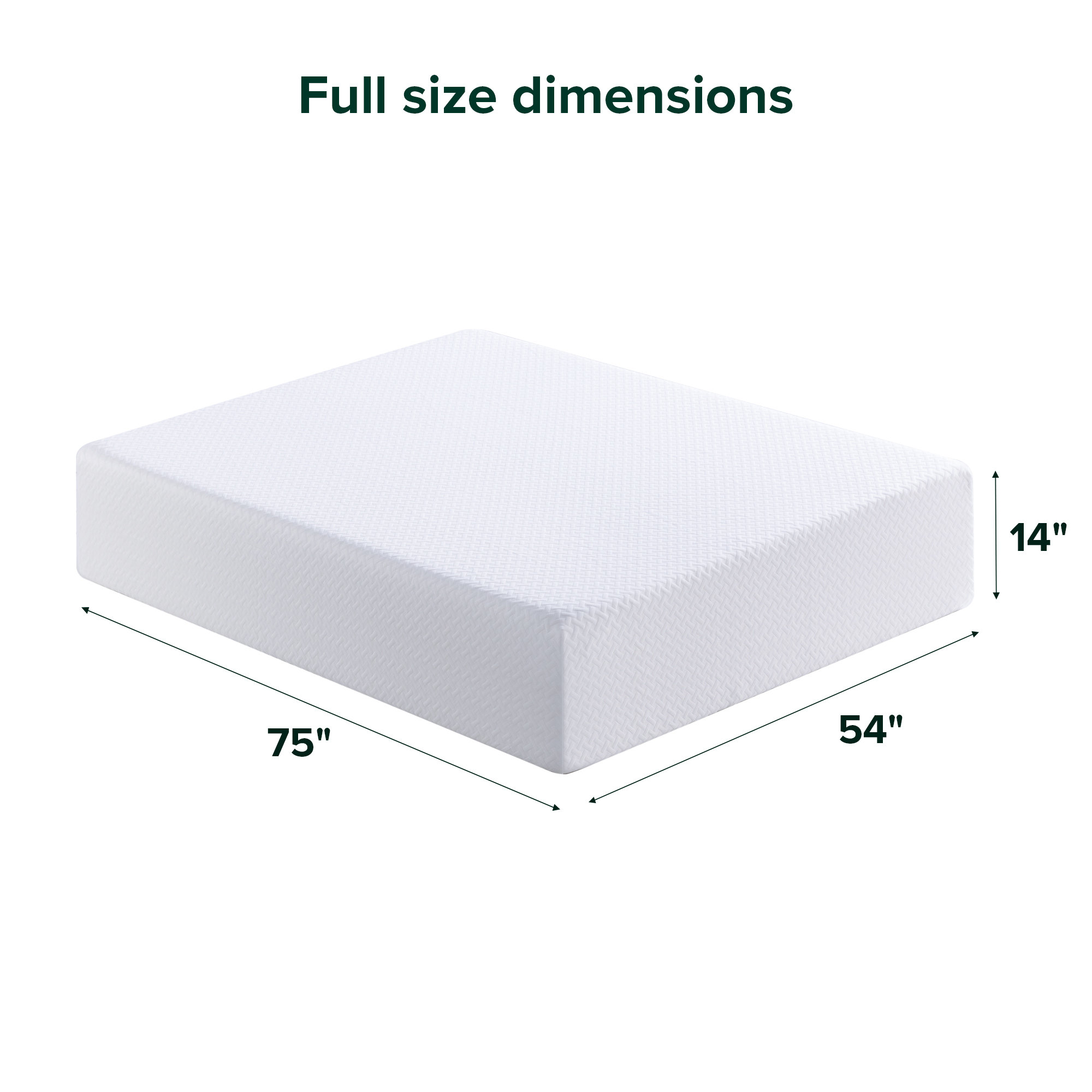 Sleep by Wayfair™ 6"/8"/10"/12" Firm Gel Memory Foam Mattress , 14", Full / Double