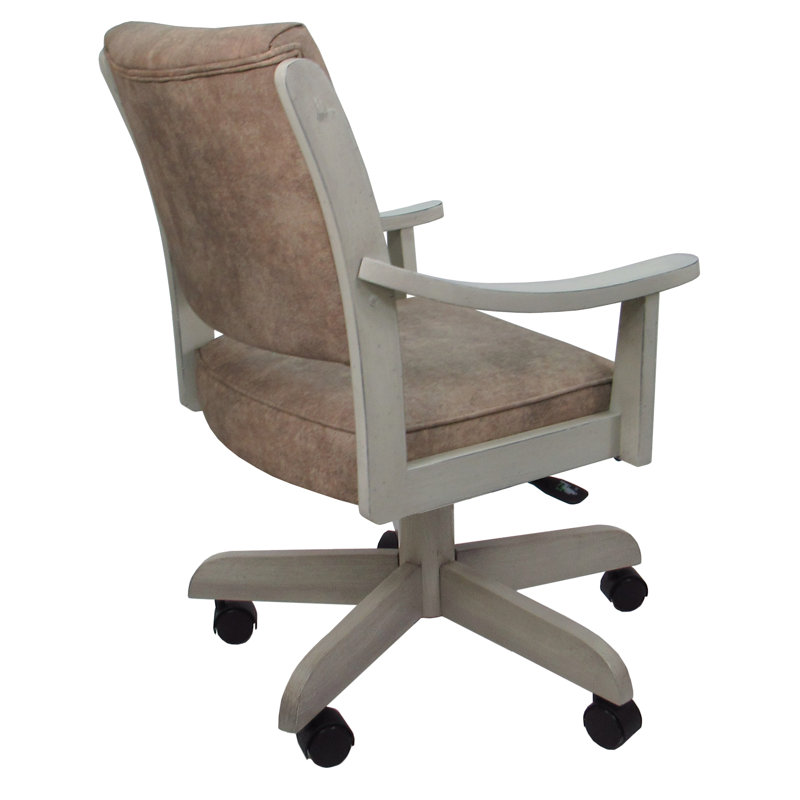 Chaise à roulettes limitée en bois massif, Bois beige