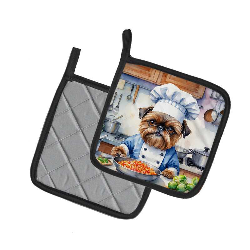 Caroline's Treasures The Dog Chef Polyester Potholder Set