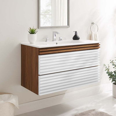 Modway Render 36" Wall-Mount Bathroom Vanity