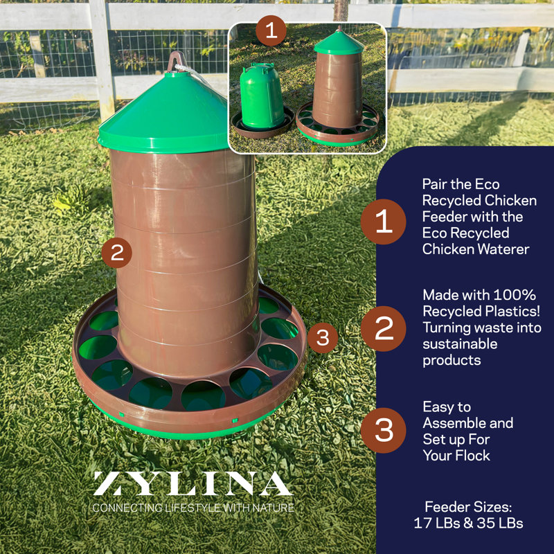 Mangeoire à poulet recyclée Eco 35 lb
