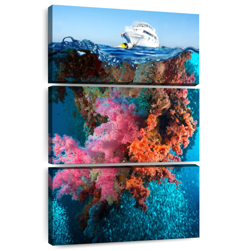 Aletra Yacht Over Rocky Reef, H 38 po x l 24 po