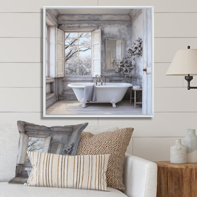 Farmhouse Bathroom Charm II - Laundry Canvas Prints