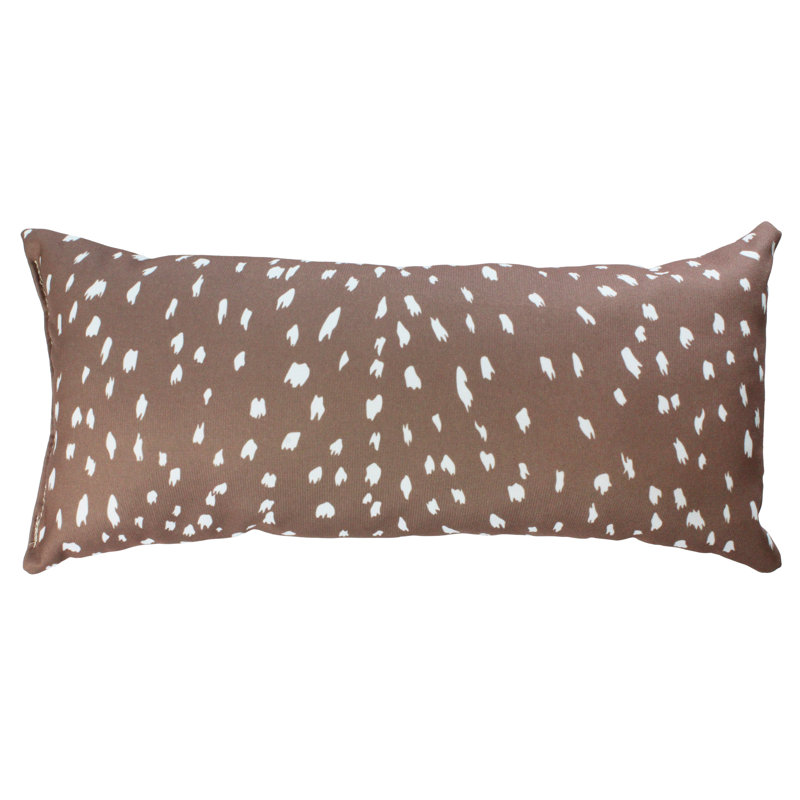  Polyester / Mélange de polyester Housse de coussin lombaire rectangulaire et insert, Moka