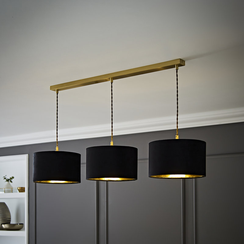 Albeiro 3 - Light Pendant, Brushed Gold, No, Black