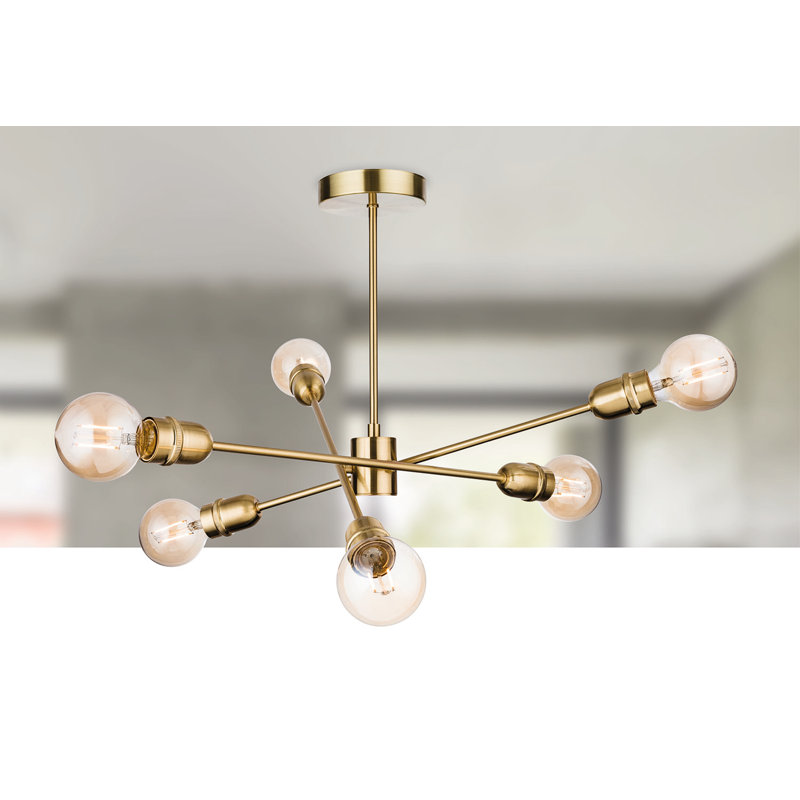 Semi Flush Ceiling Fittings Semi Flush Mount, Brushed Brass
