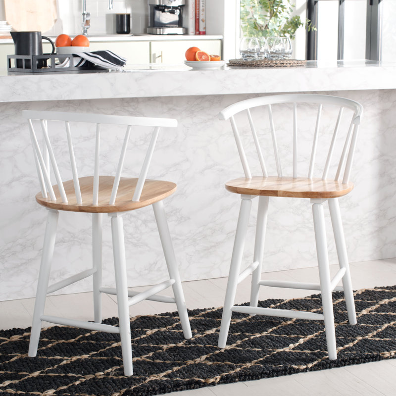 Sheffield Solid Wood Stools, Short Stool (23" Seat Height), Natural/White