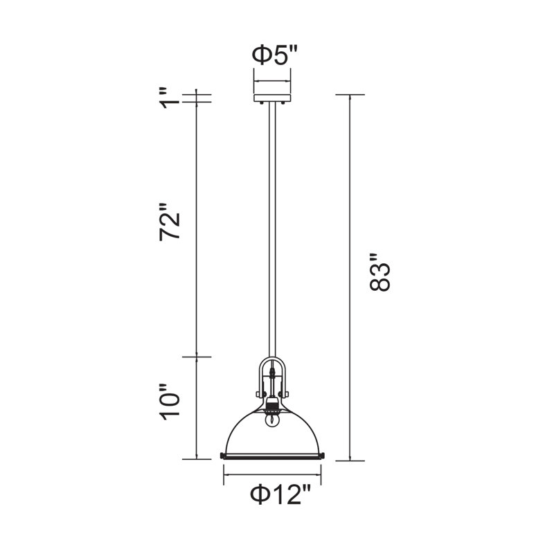 Breakwater Bay Tolson 1 - Light Black Single Pendant