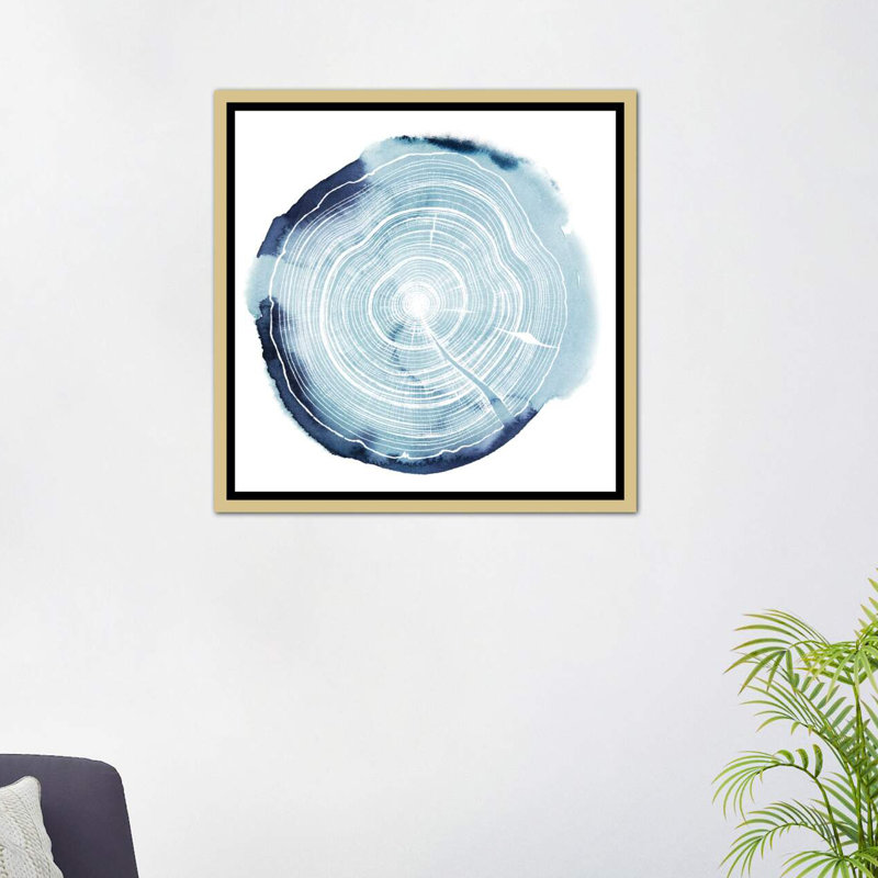 «Tree Ring Overlay III» par Grace Popp - reproduction de peinture encadrée, H 37 po x l 37 po x P 1,5 po, Toile encadrée d'or