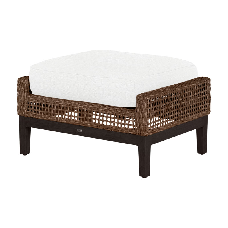 Repose-pieds péninsule tissé - acajou / châtaignier, Pas de passepoil + bourre standard, Blanc naturel, Acajou / châtaignier
