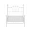 Ensemble de 2 lit plateforme simple en métal blanc Amberly avec tête de lit et pied de lit coquille-1728945534