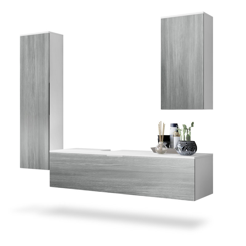 Aariyona 4-Piece Bathroom Furniture Suite, Avola Anthracite, Does not feature a mirror