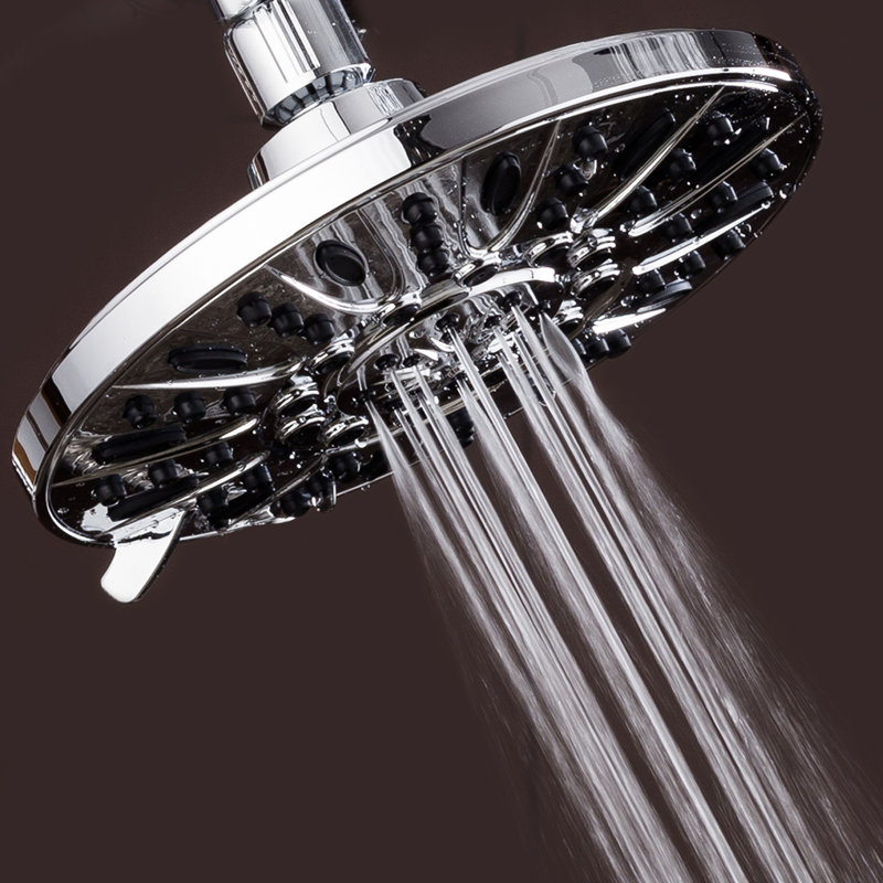 Chrome 7" Round 6-Setting Rainfall Shower Head