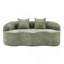 Canapé courbé vert avec accoudoir rond, canapé à compression avec 2 coussins, canapé crème pour petit espace, salon, chambre à coucher, sans assemblage