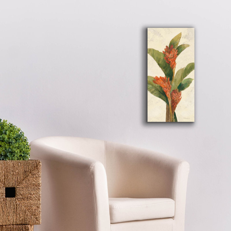 «Ginger Blossom On White» par Albena Hristova, art mural sur toile, H 24 po x l 12 po x P 0,75 po