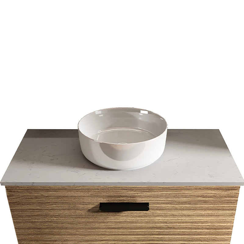 , Lavabo intégré en céramique blanc brillant - teint, lisse non poreux, 15,9 po de largeur, profondeur, 4,62 po de hauteur, 17,74 lb, idéal pour la rénovation de salle de bain