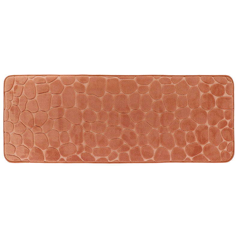 Pebble Runner Mat - Memory Foam - 48"L x 18"W for Kitchen, Bathroom and more, Orange