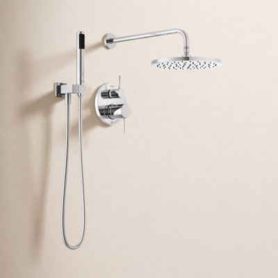 Raincan Round Shower System with Handheld Spray