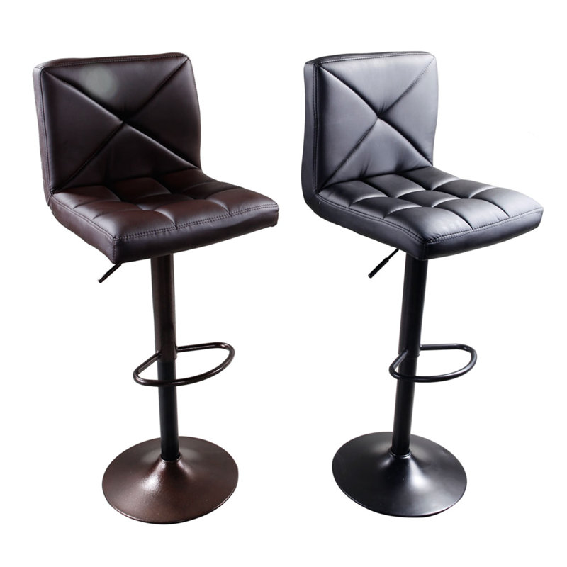 Upholstered Adjustable Height Counter Stool, Coffee