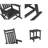 3-Piece All-Weather Grey Rocking Chair Set – Wood-Texture, 2 Chairs + 1 Side Table