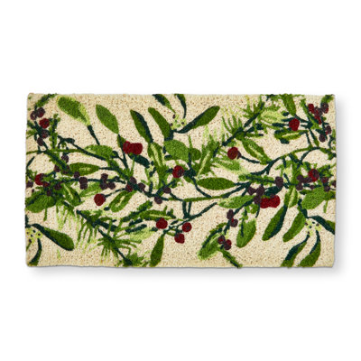 Winter Berries Coir Outdoor Indoor Door Mat Brown Christmas