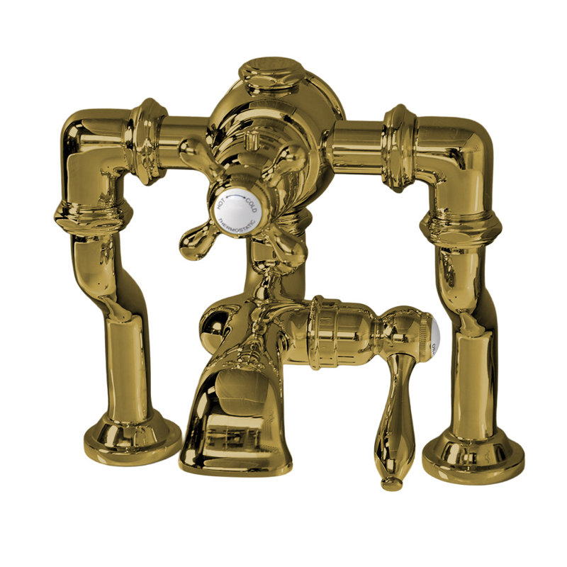 Robinet de baignoire thermostatique Offset, Laiton ultra enduit