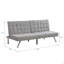 Structure en bois, pieds en acier inoxydable, futon, canapé-lit gris